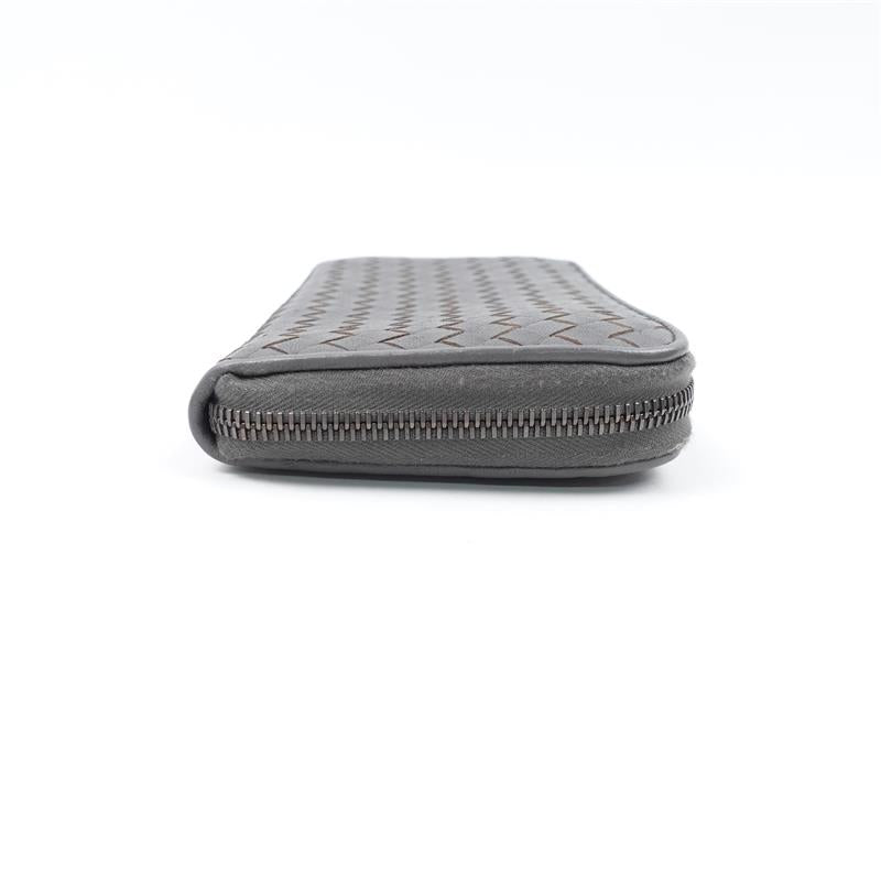 【DEAL】Pre-owned Bottega Veneta Gray Calfskin Leather Wallet-HZ