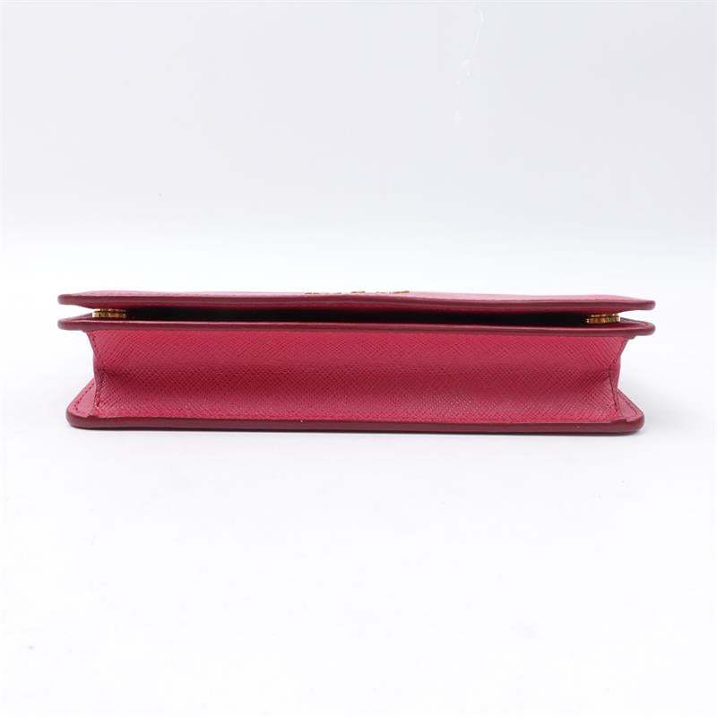 Pre-owned Prada WOC Pink Saffiano Calfskin Crossbody Bag