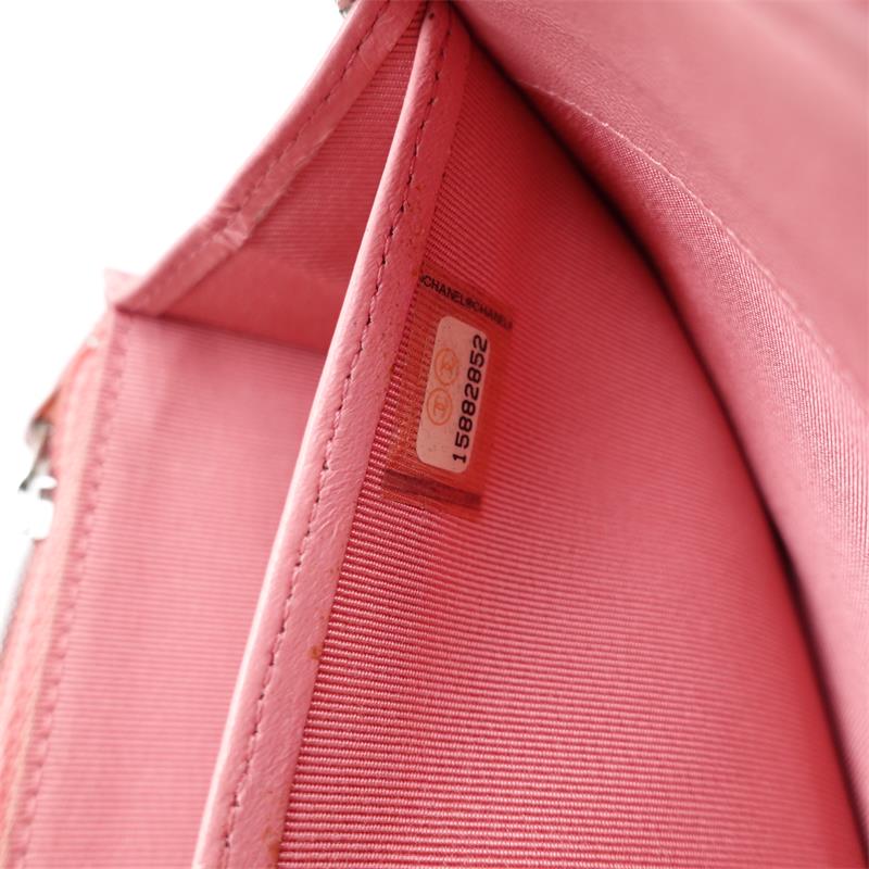 Pre-owned Chanel Pink Lambskin With Silver Hardware Long Zippy Wallet - HZ