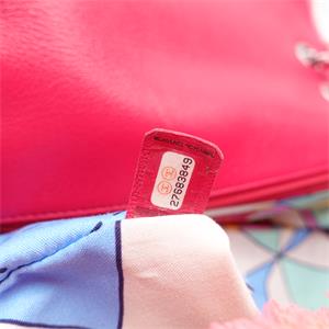 Pre-owned CHANEL CF Jumbo Neon Pink Fabric Shoulder Bag