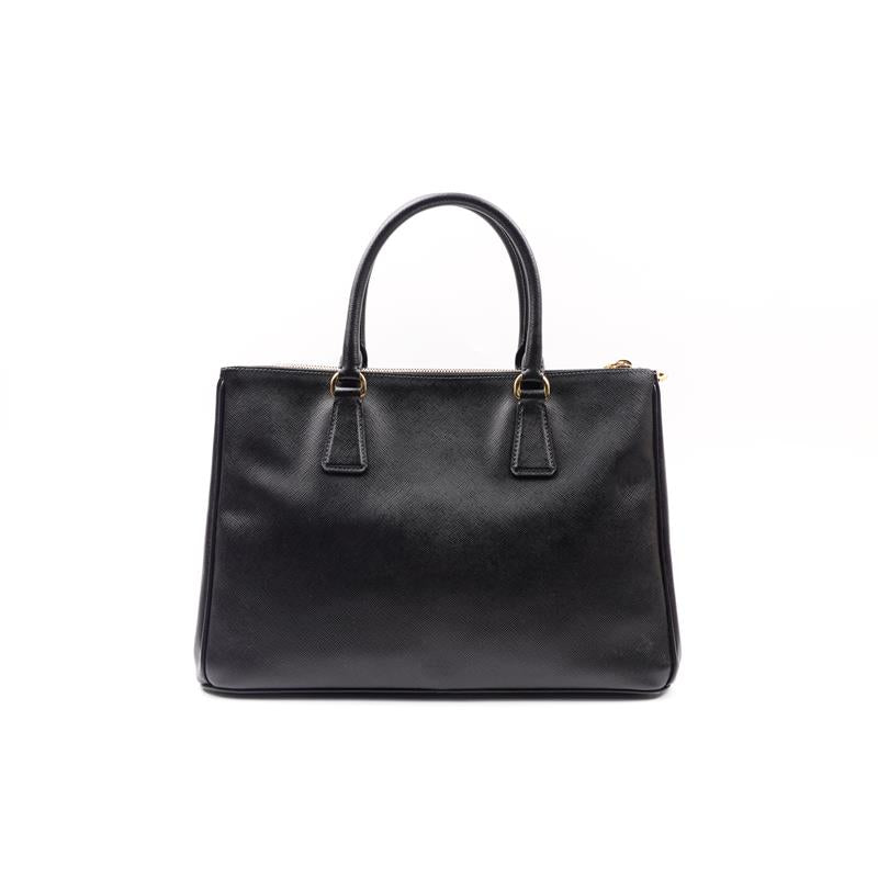 Pre-owned Prada Galleria Black Saffiano Shoulder Bag