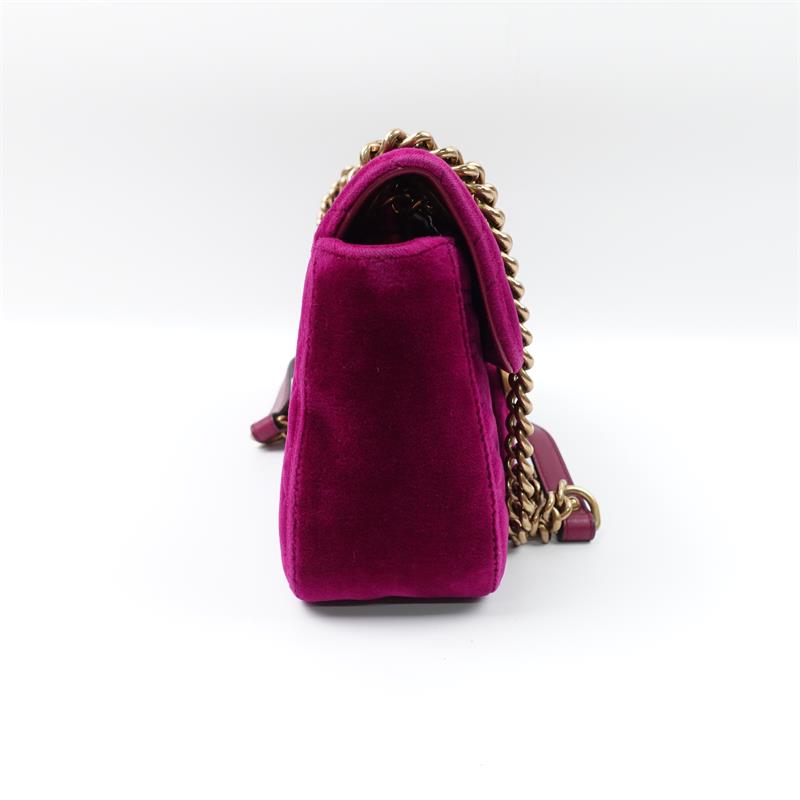【DEAL】Pre-owned Gucci GG Marmont Purple Velvet Shoulder Bag