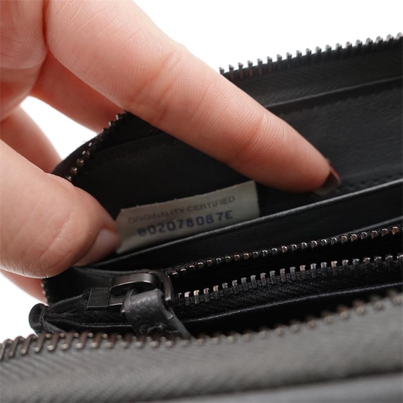 【DEAL】Pre-owned Bottega Veneta Gray Calfskin Leather Wallet-HZ