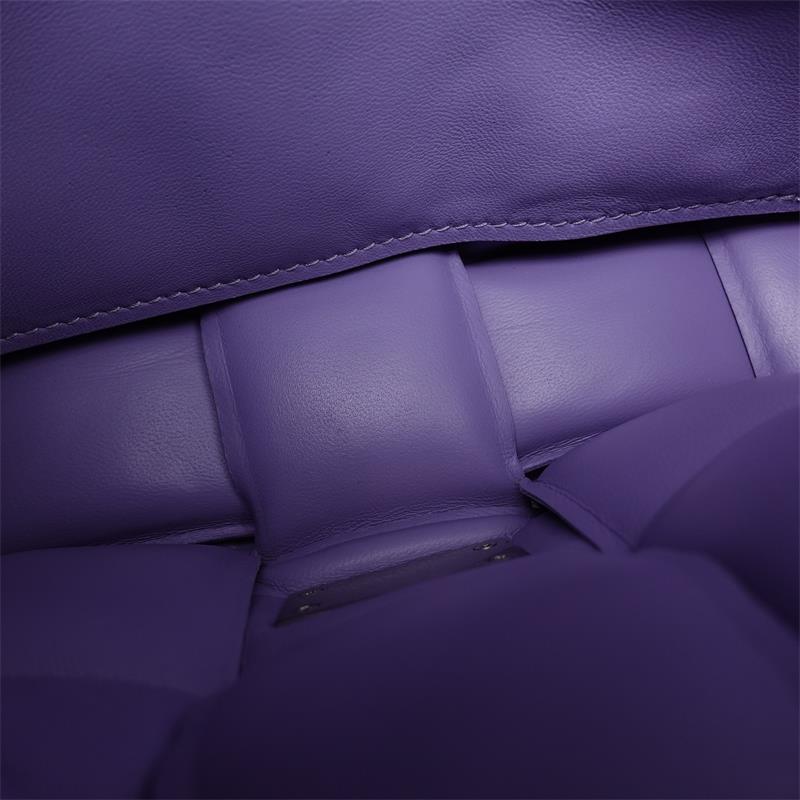 Bottega Veneta Cassette Purple Calfskin Cross Body Bag-TS