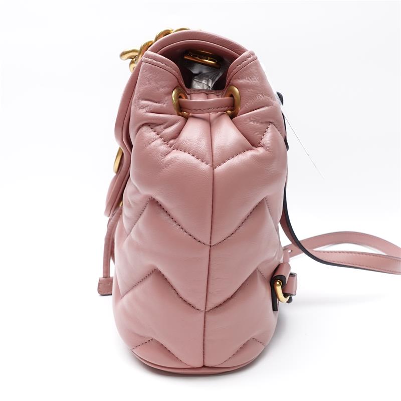 Pre-owned Gucci GG Marmont Mini Dusty Pink Calfskin Backpack