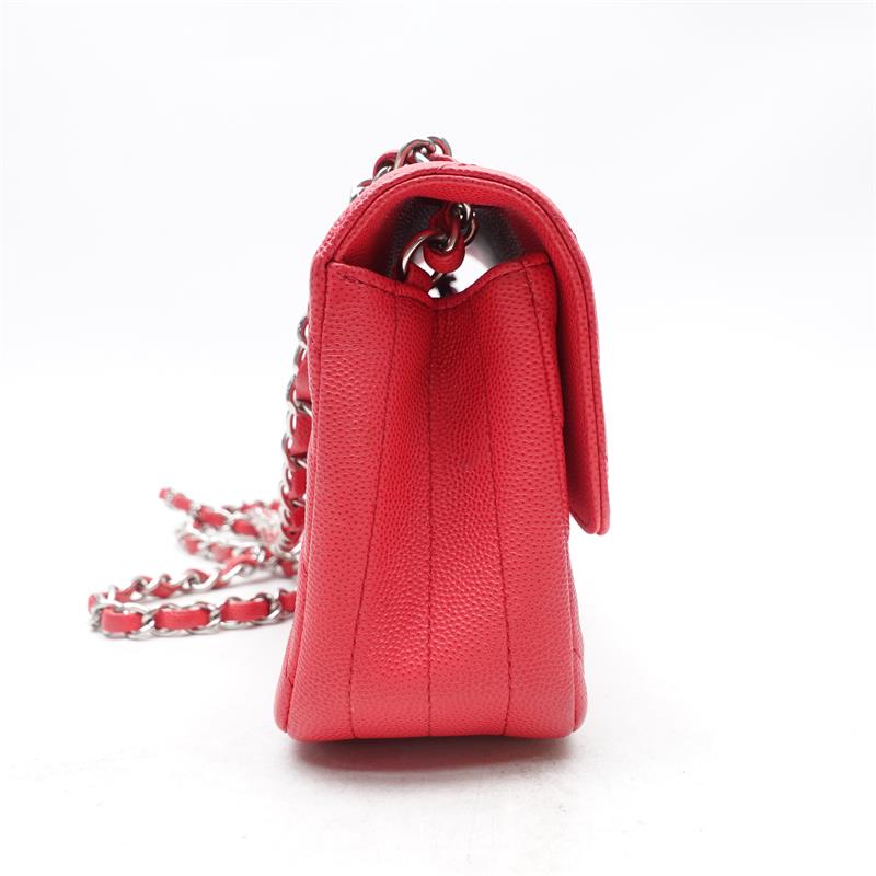 Pre-owned Chanel CF Pink & Silver Caviar Leather Crossbody Bag-TS