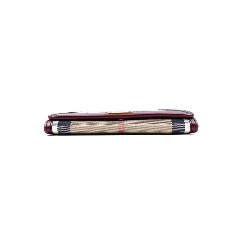Pre-owned Burberry Red Coated Canvas Wallet