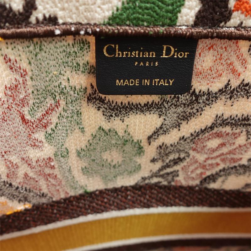 Dior Book Tote Multicolor Paisley Embroidered Canvas Large Handbag-TS