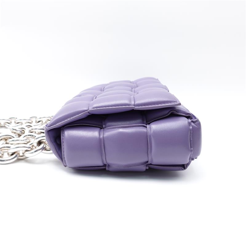 Bottega Veneta Cassette Purple Calfskin Cross Body Bag-TS