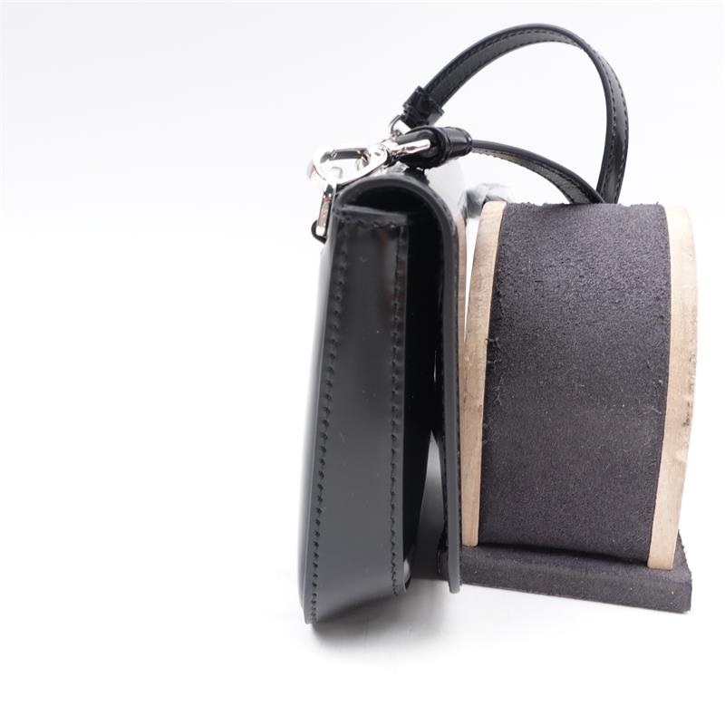 Pre-owned Prada Black Calfskin Glossy Crossbody Bag-TS
