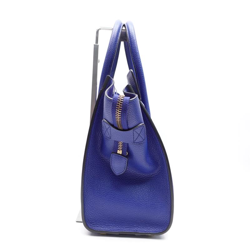 Pre-owned Celine Luggage Micro Blue Calfskin Tote