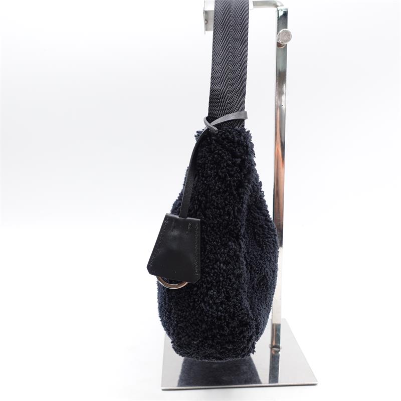 Pre-owned Prada Black Fuzzy Hobo Bag