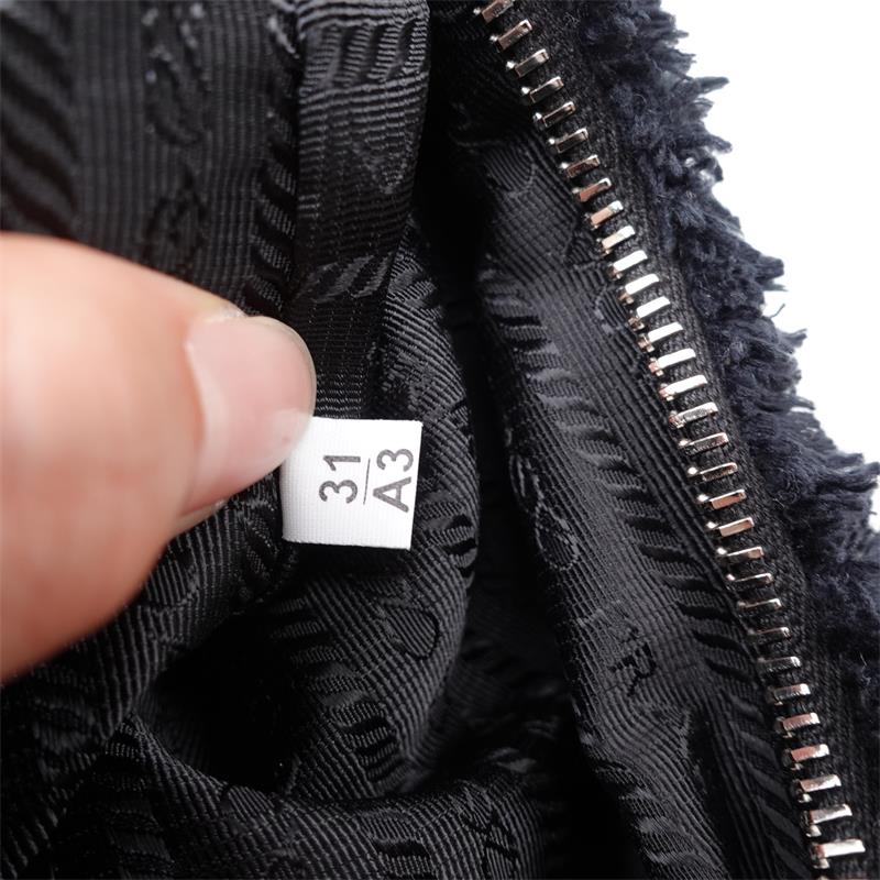 Pre-owned Prada Black Fuzzy Hobo Bag