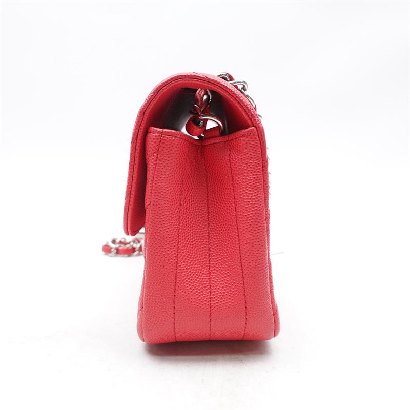 Pre-owned Chanel CF Pink & Silver Caviar Leather Crossbody Bag-TS