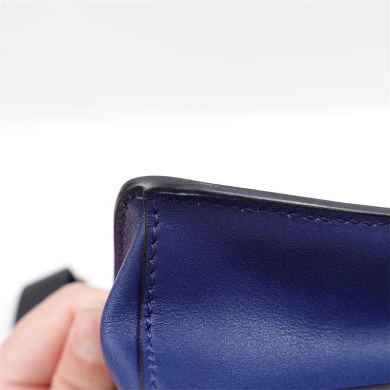 Pre-owned Prada Cahier Black & Blue Calfskin Shoulder Bag-HZ
