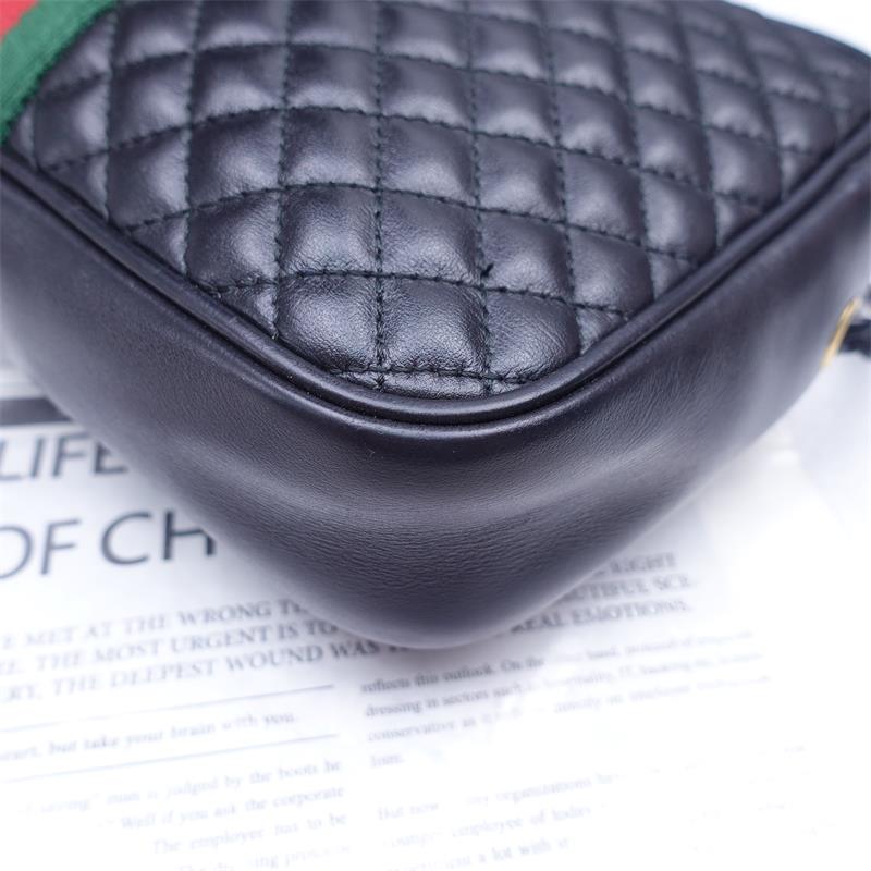 Pre-owned Gucci Black Ophidia Calfskin Shoulder Bag