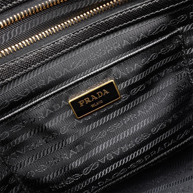 Pre-owned Prada Galleria Black Saffiano Shoulder Bag