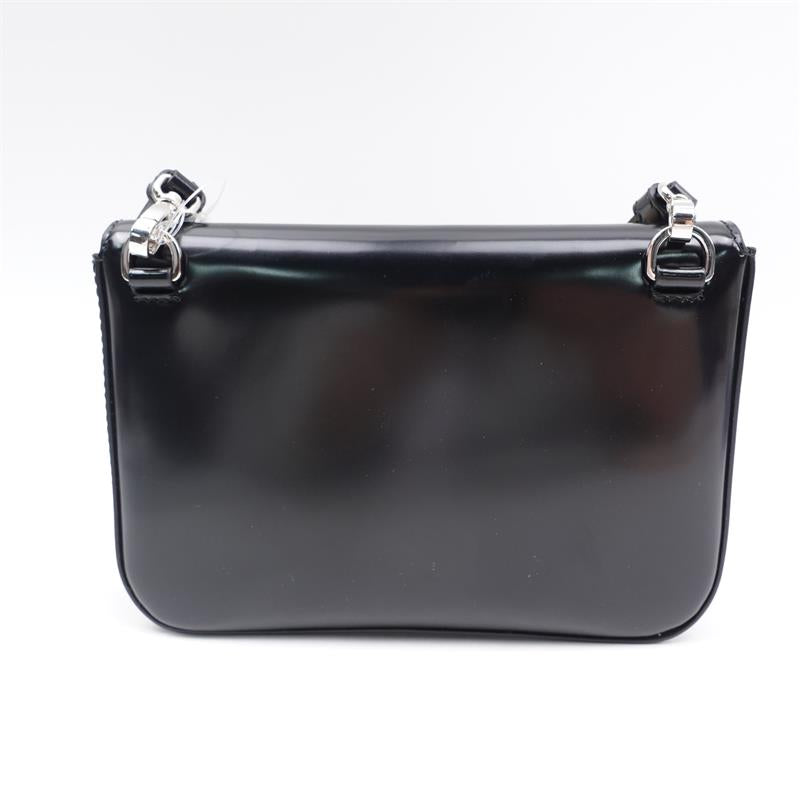 Pre-owned Prada Black Calfskin Glossy Crossbody Bag-TS