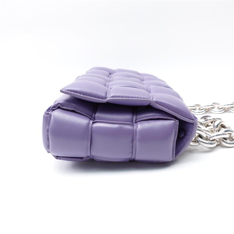 Bottega Veneta Cassette Purple Calfskin Cross Body Bag-TS