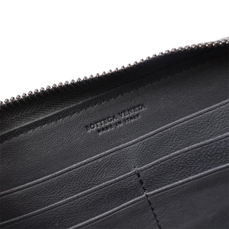 【DEAL】Pre-owned Bottega Veneta Gray Calfskin Leather Wallet-HZ