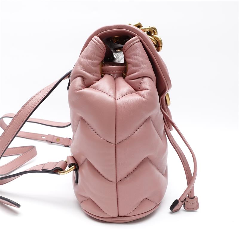 Pre-owned Gucci GG Marmont Mini Dusty Pink Calfskin Backpack