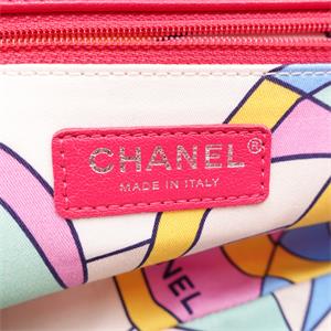 Pre-owned CHANEL CF Jumbo Neon Pink Fabric Shoulder Bag