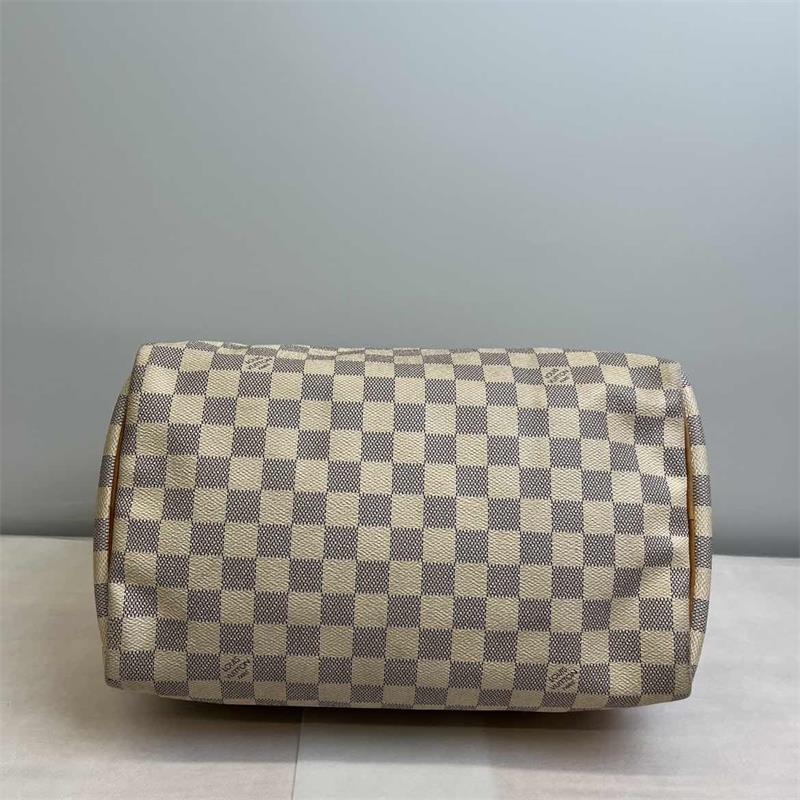【DEAL】Pre-owned Louis Vuitton Speedy 30 White Coated Canvas Handbag-HZ