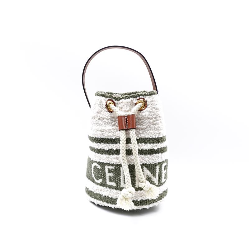 Pre-owned Celine Green Canvas Bucket
