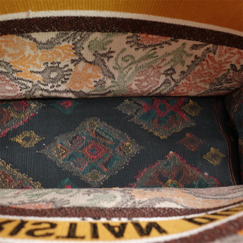 Dior Book Tote Multicolor Paisley Embroidered Canvas Large Handbag-TS