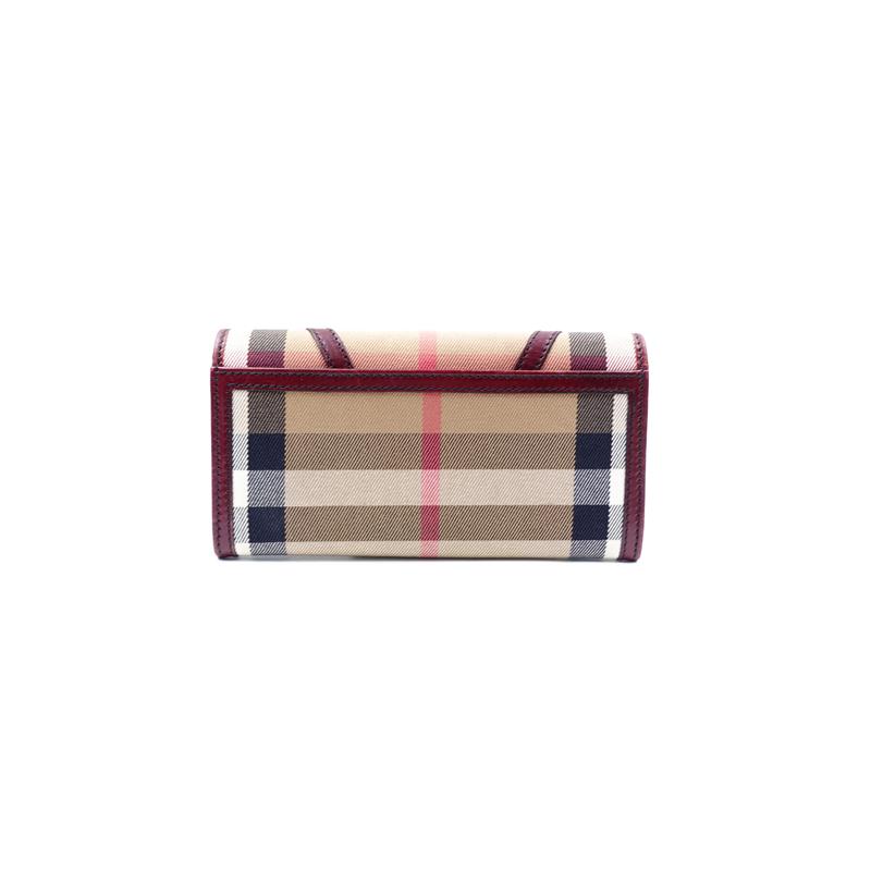 Pre-owned Burberry Red Coated Canvas Wallet