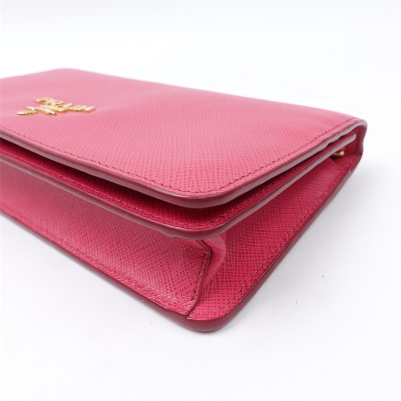 Pre-owned Prada WOC Pink Saffiano Calfskin Crossbody Bag
