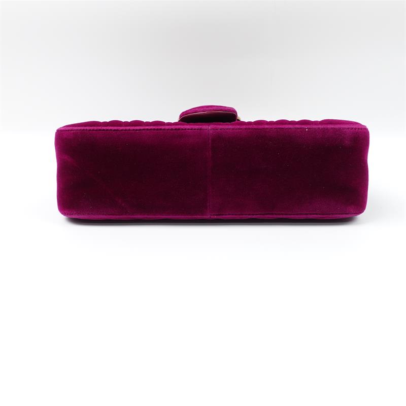 【DEAL】Pre-owned Gucci GG Marmont Purple Velvet Shoulder Bag