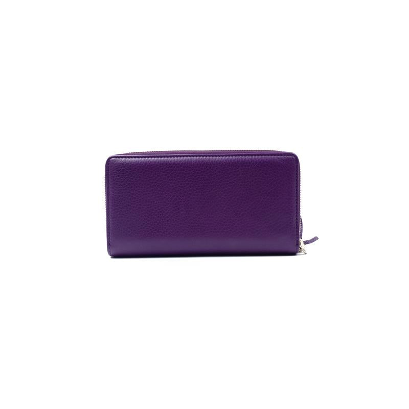 【DEAL】Pre-owned Gucci SOHO Purple Calfskin Long Wallet