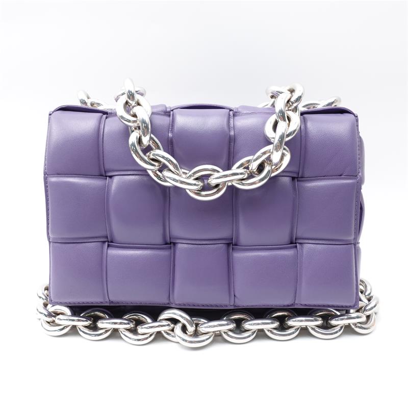 Bottega Veneta Cassette Purple Calfskin Cross Body Bag-TS