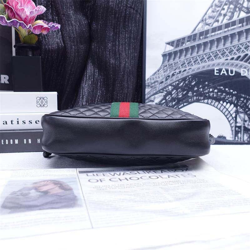 Pre-owned Gucci Black Ophidia Calfskin Shoulder Bag