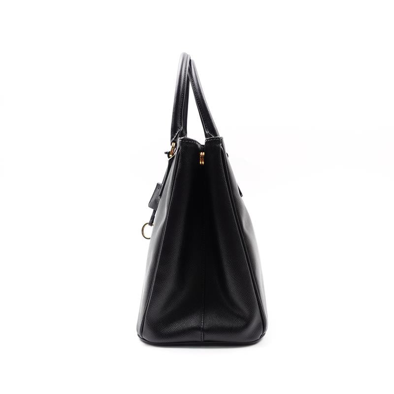 Pre-owned Prada Galleria Black Saffiano Shoulder Bag