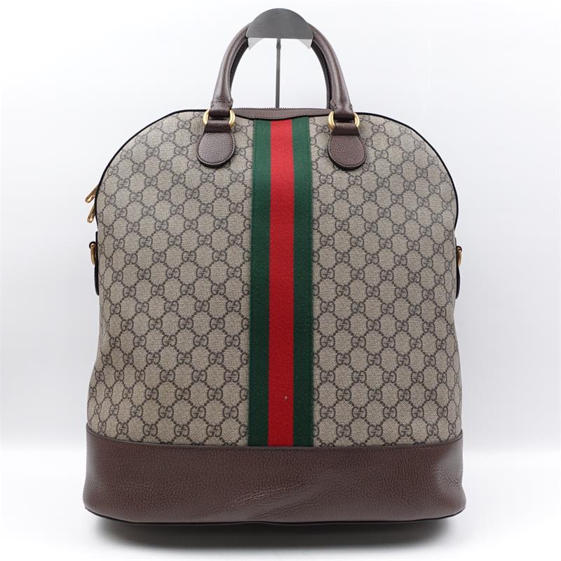 Pre-owned Gucci Ophidia Brown Coated Canvas Shoulder Bag