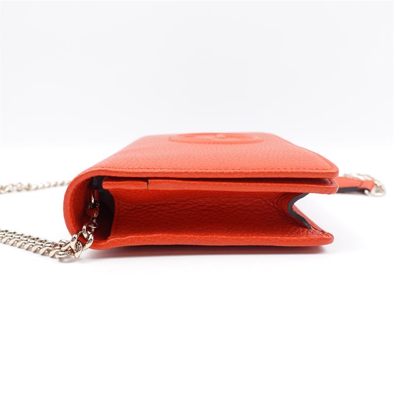 【DEAL】Pre-owned Gucci Soho WOC Orange Calfskin Crossbody Bag