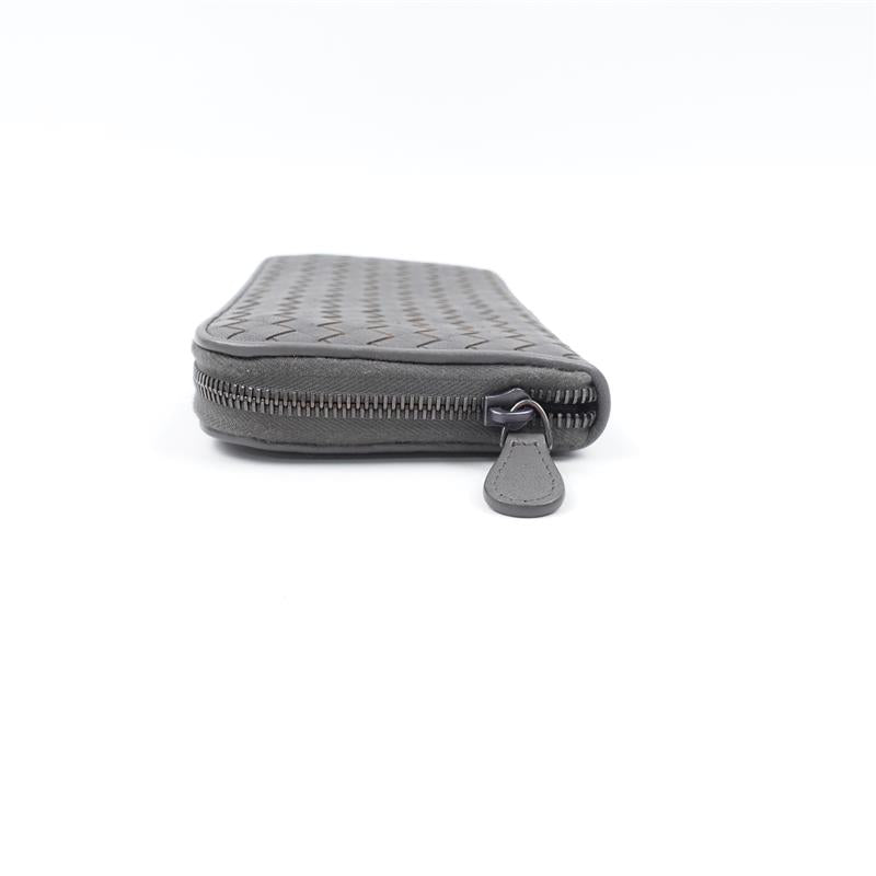 【DEAL】Pre-owned Bottega Veneta Gray Calfskin Leather Wallet-HZ