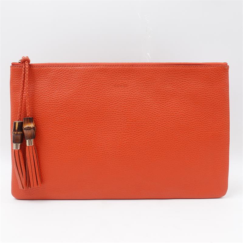 【DEAL】Pre-owned Gucci Orange Calfskin Clutch