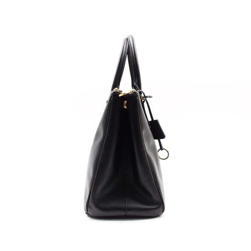 Pre-owned Prada Galleria Black Saffiano Shoulder Bag