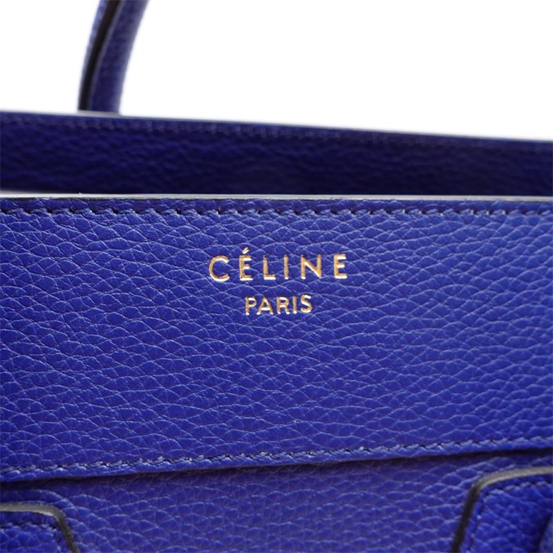 Pre-owned Celine Luggage Micro Blue Calfskin Tote