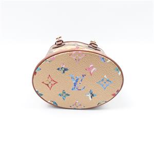 Pre-owned Louis Vuitton Canvas Shoulder Bags Yellow Flower Print Gold Coated Bucket Shoulder Bag W/P-HZTT