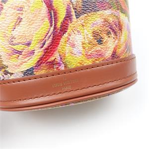 Pre-owned Louis Vuitton Canvas Shoulder Bags Yellow Flower Print Gold Coated Bucket Shoulder Bag W/P-HZTT