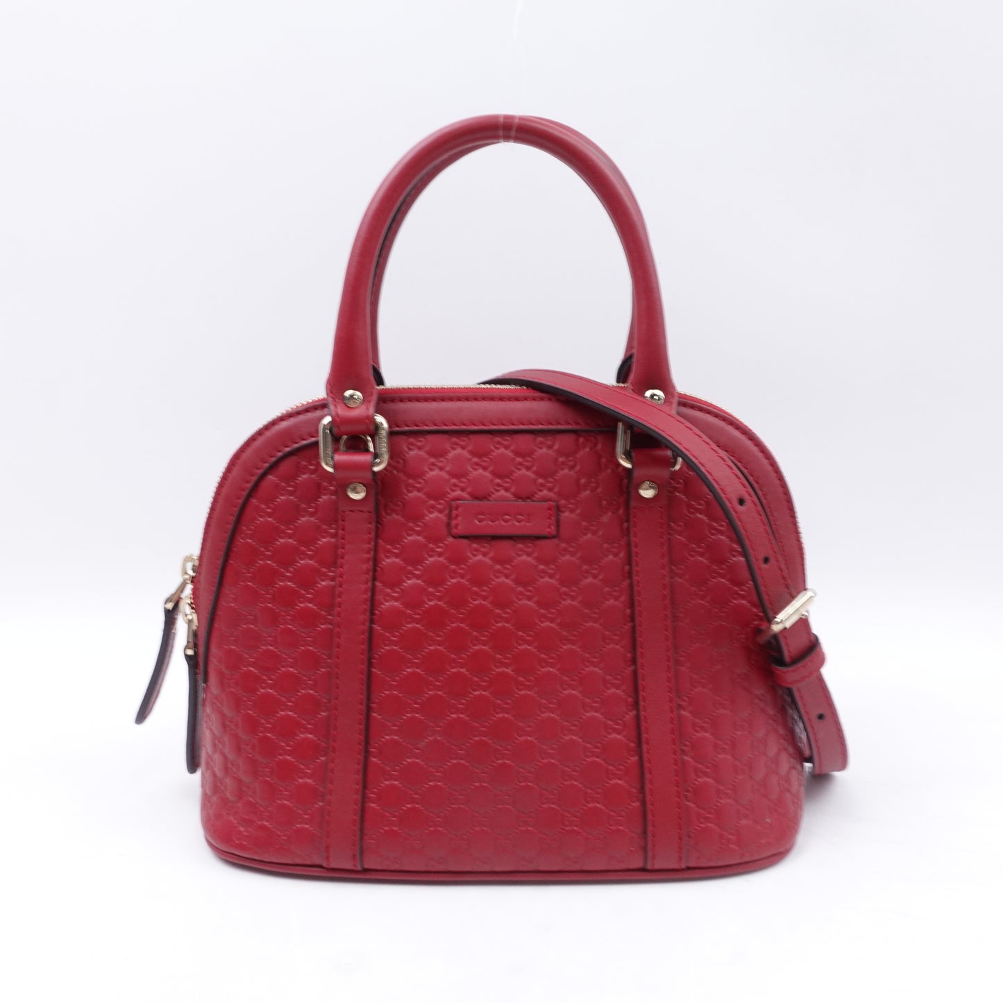【DEAL】Pre-owned Gucci Dome Red Calfskin Shoulder Bag
