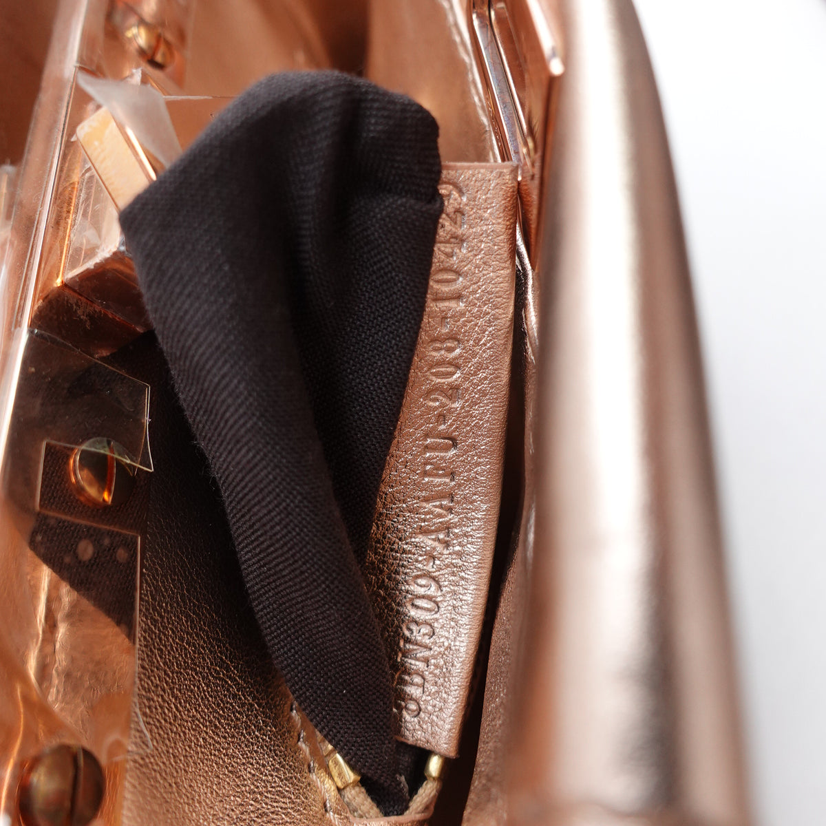 Pre-Owned Fendi Peekaboo Pink Gold Sequin Leather Shoulder Bag T10386894