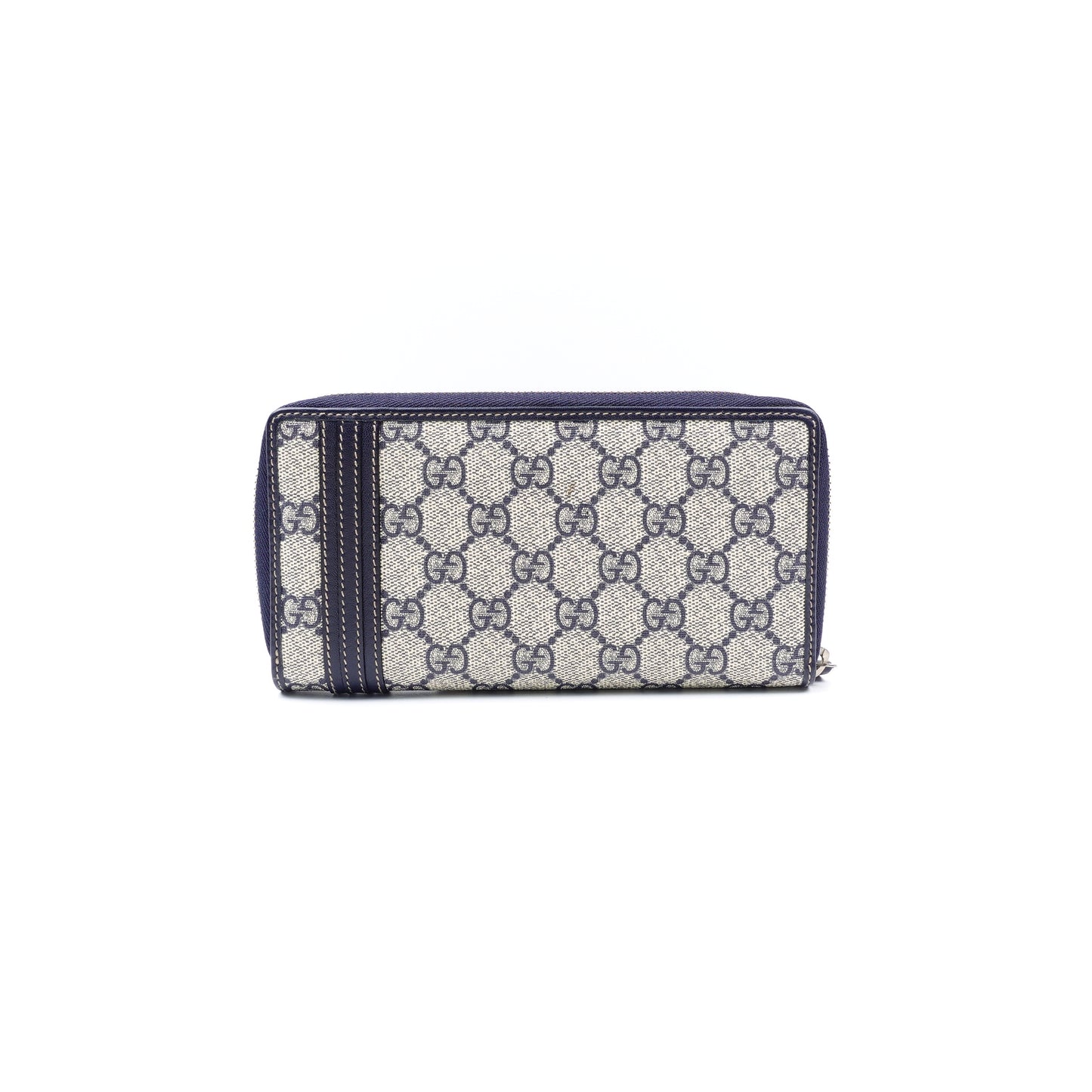 Pre onwed Gucci Blue Coated Canvas Long Wallet