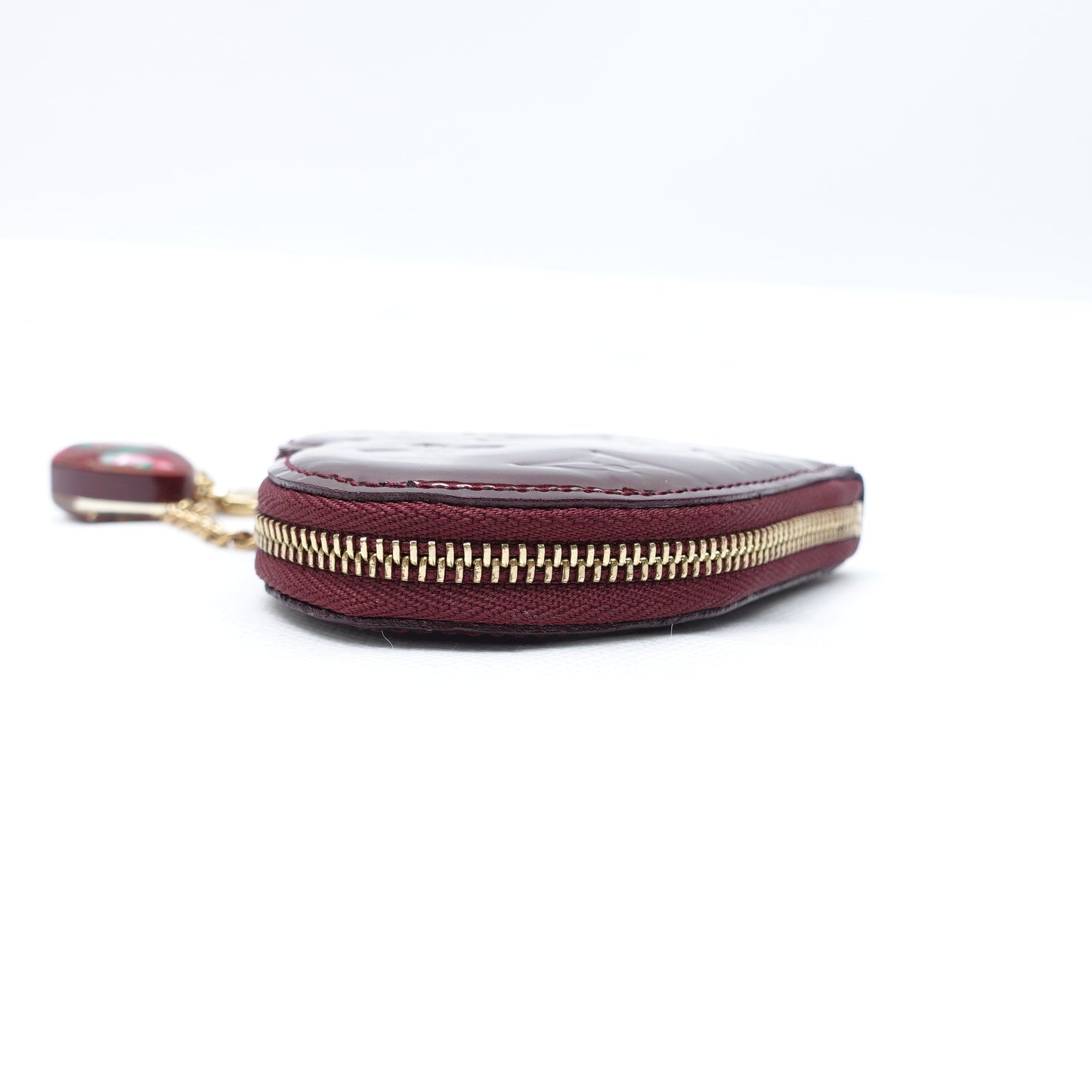 Pre-owned Louis Vuitton Reddish Brown Vernis Heart Coin Purse
