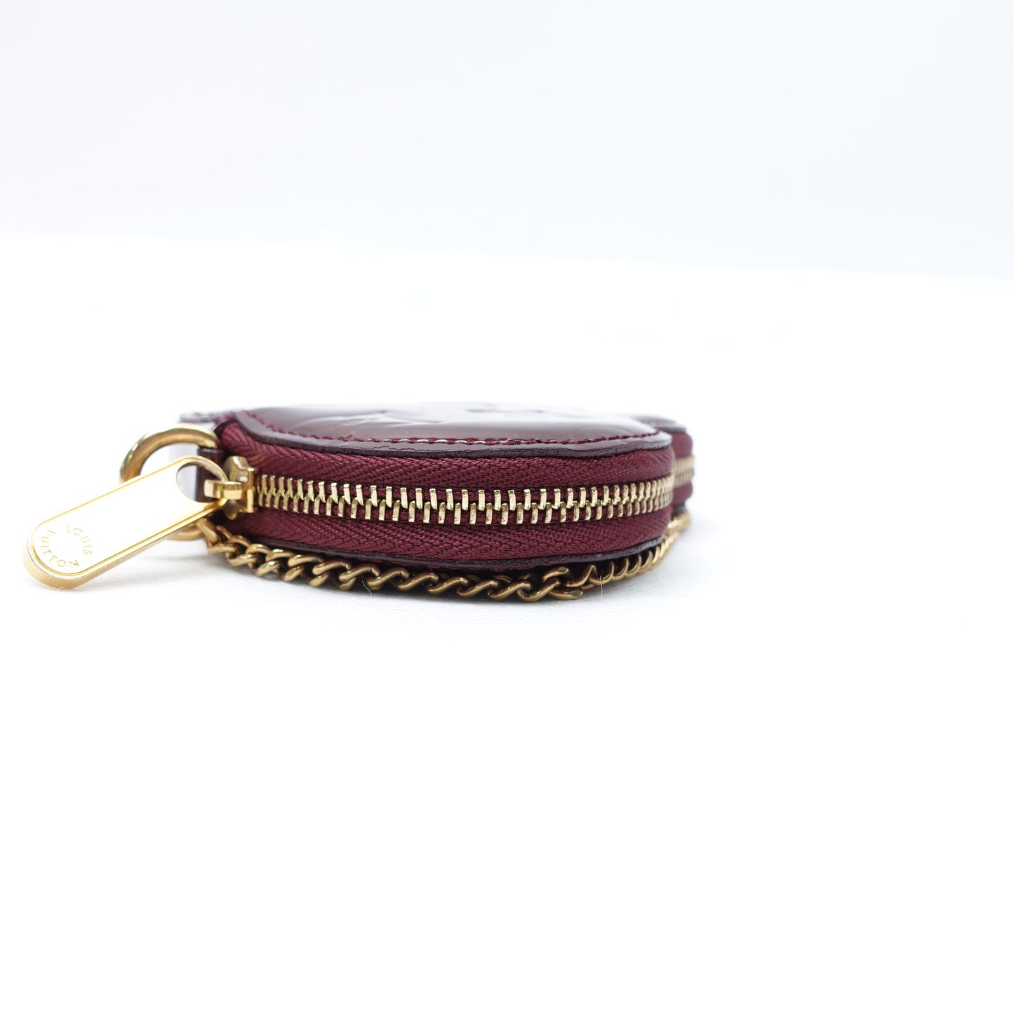 Pre-owned Louis Vuitton Reddish Brown Vernis Heart Coin Purse