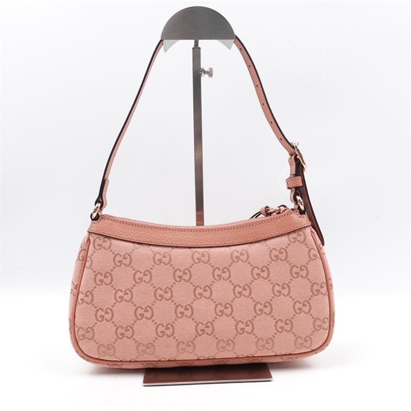 Pre-owned Gucci Ophidia Pink Canvas Hobo Bag-TS